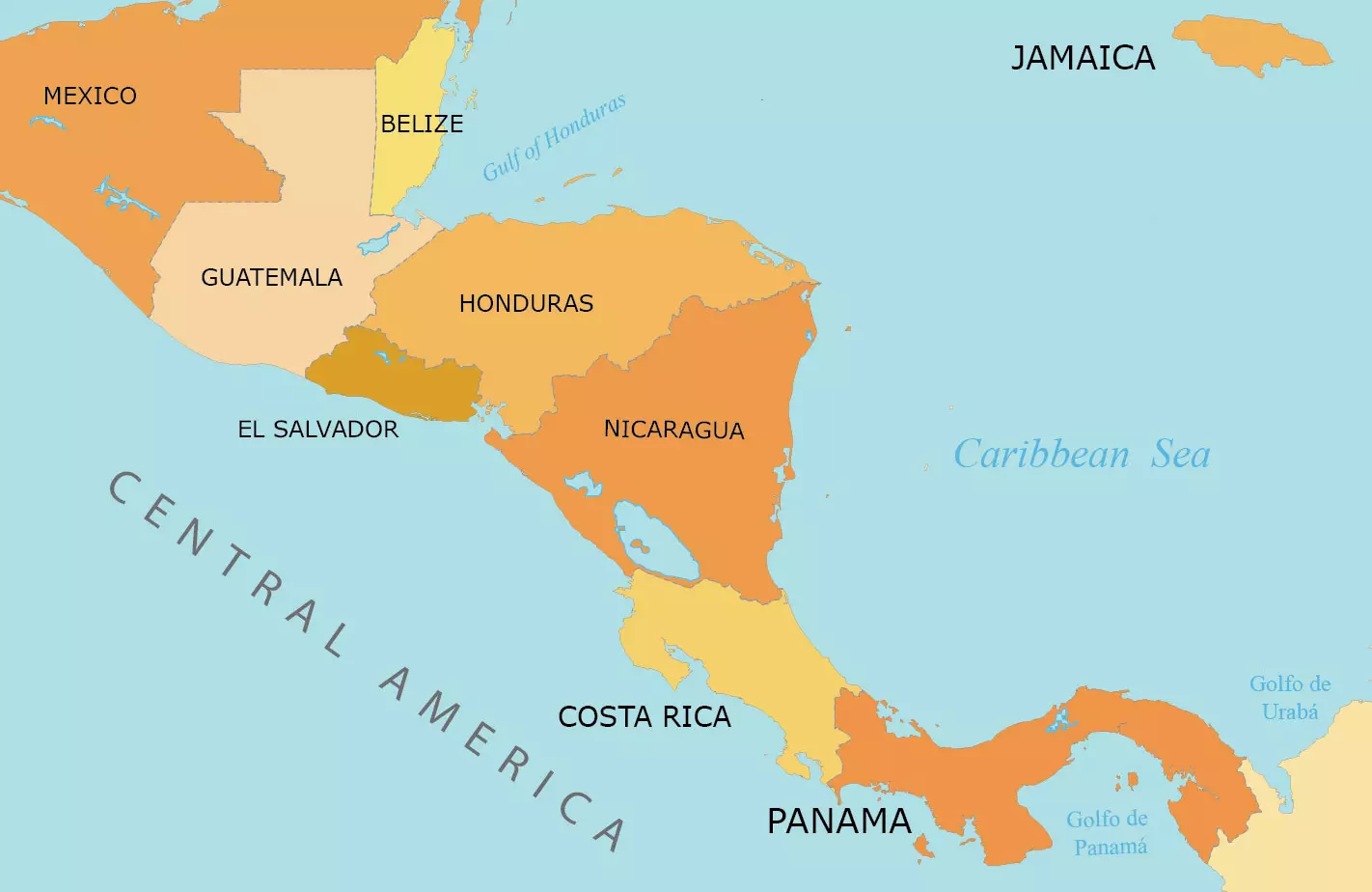 Mapa de Centroamérica