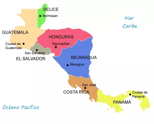 Mapa Centroamérica