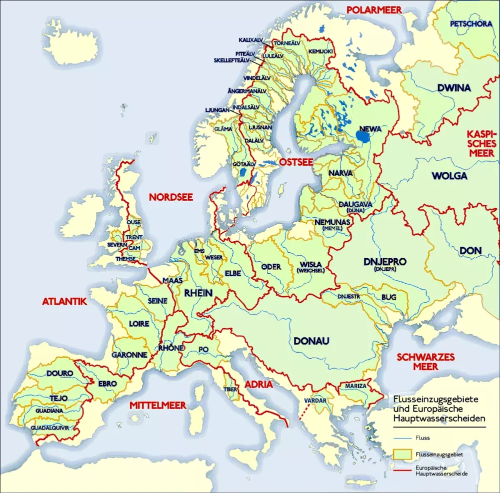 European Rivers Map