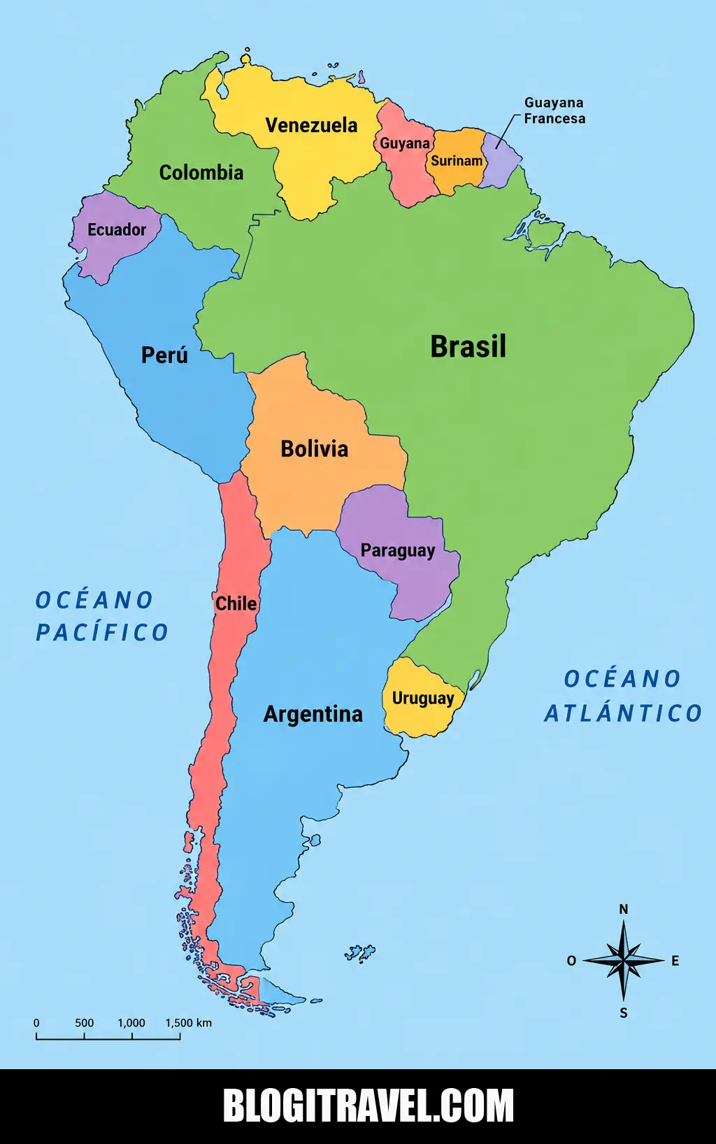 Mapa de Sudamerica