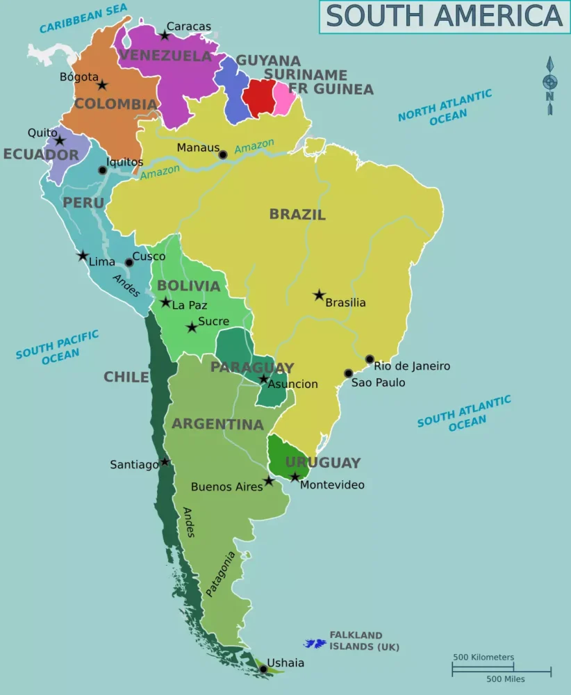 América del Sur Mapa