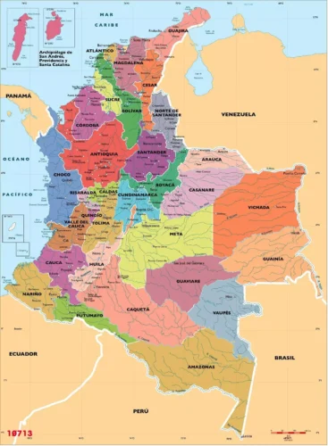 Colombia Departamentos Mapa