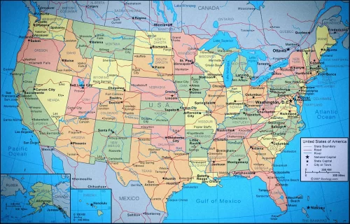 Map of Estados Unidos