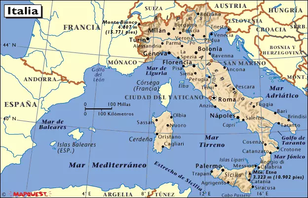 Mapa Italia Ciudades
