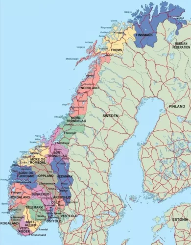 Mapa de Noruega