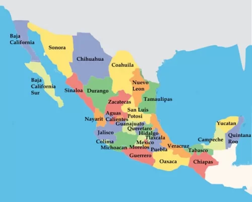 Mapa de México con Nombres