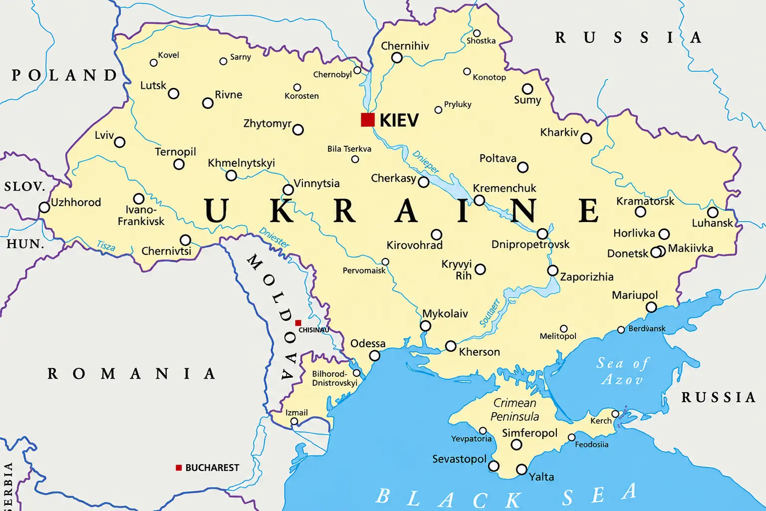 Mapa de Ucrania