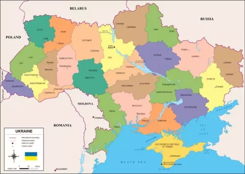 Mapa de Ucrania Completo con sus Fronteras [Actualizado]