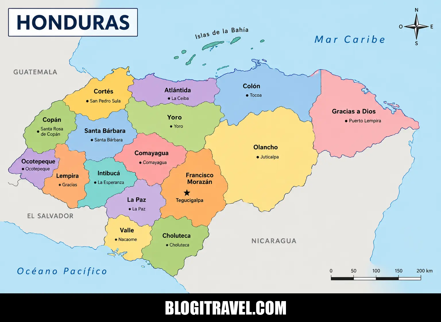 Mapa de Honduras