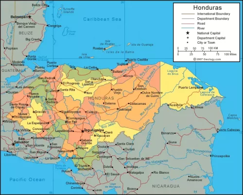 Mapa de Honduras Completo: Mapa Político y sus Departamentos [Actualizado]