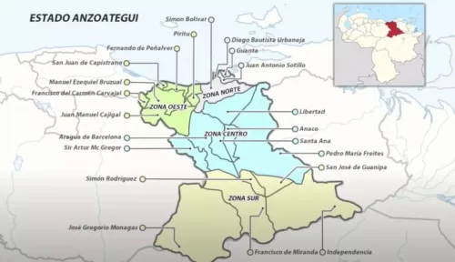 Mapa del Estado Anzoátegui